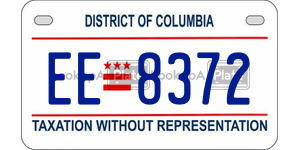 EE8372  license plate in DC