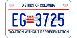 EG3725  license plate in DC