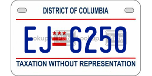 EJ6250  license plate in DC