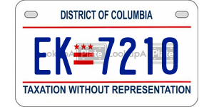 EK7210  license plate in DC