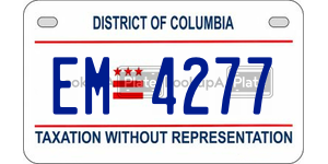 EM4277  license plate in DC