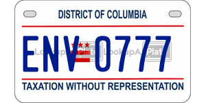 ENV0777  license plate in DC