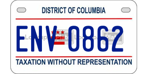 ENV0862  license plate in DC