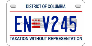 ENV245  license plate in DC