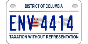 ENV4414  license plate in DC