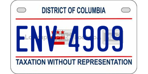 ENV4909  license plate in DC