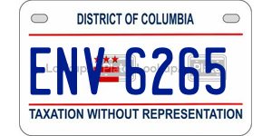 ENV6265  license plate in DC