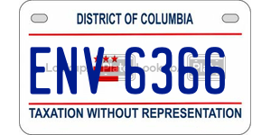ENV6366  license plate in DC
