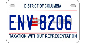 ENV8206  license plate in DC