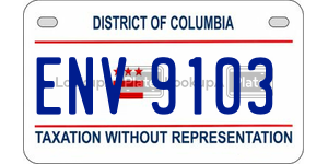 ENV9103  license plate in DC