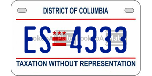 ES4333  license plate in DC