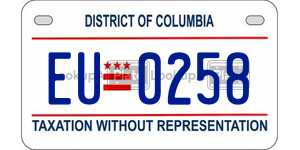 EU0258 license plate in District of Columbia