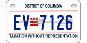 EV7126  license plate in DC