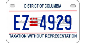 EZ4929  license plate in DC