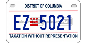 EZ5021  license plate in DC