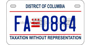 FA0884  license plate in DC