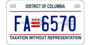FA6570  license plate in DC