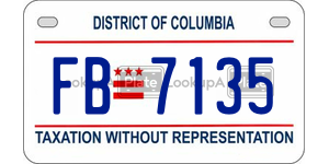 FB7135  license plate in DC