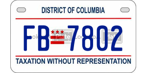 FB7802  license plate in DC