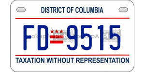 FD9515  license plate in DC