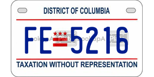 FE5216  license plate in DC