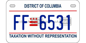 FF6531  license plate in DC