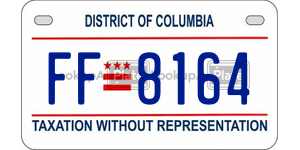 FF8164  license plate in DC