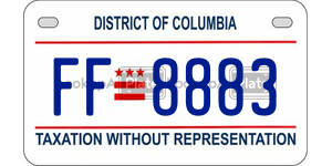 FF8883  license plate in DC