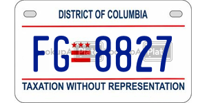 FG8827  license plate in DC