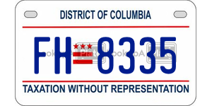 FH8335  license plate in DC
