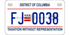 FJ0038  license plate in DC