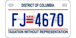 FJ4670  license plate in DC