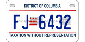 FJ6432  license plate in DC