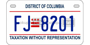 FJ8201  license plate in DC