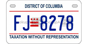 FJ8278  license plate in DC
