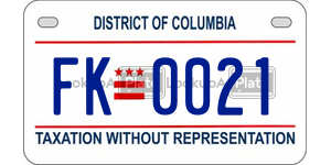 FK0021 license plate in District of Columbia