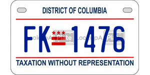 FK1476  license plate in DC