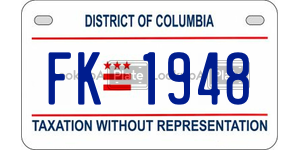 FK1948  license plate in DC