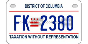 FK2380  license plate in DC