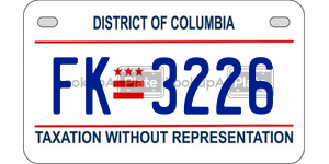 FK3226  license plate in DC