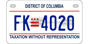 FK4020  license plate in DC