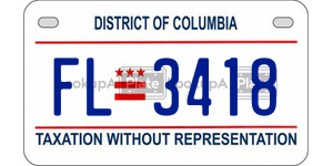FL3418  license plate in DC