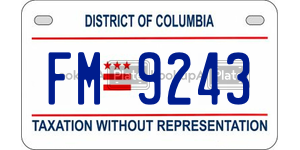 FM9243  license plate in DC