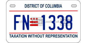 FN1338  license plate in DC