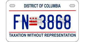 FN3868  license plate in DC
