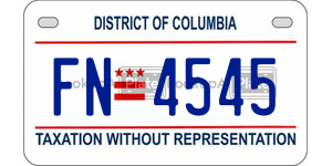 FN4545  license plate in DC