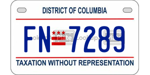 FN7289  license plate in DC