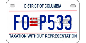 FOP533  license plate in DC