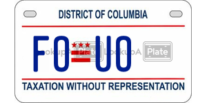 FOUO  license plate in DC