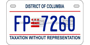 FP7260  license plate in DC